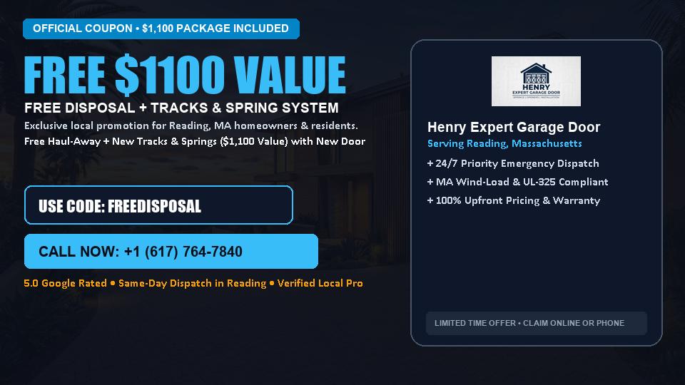 FREE Old Door Haul-Away & Heavy-Duty Tracks in Reading, MA - Henry Expert Garage Door